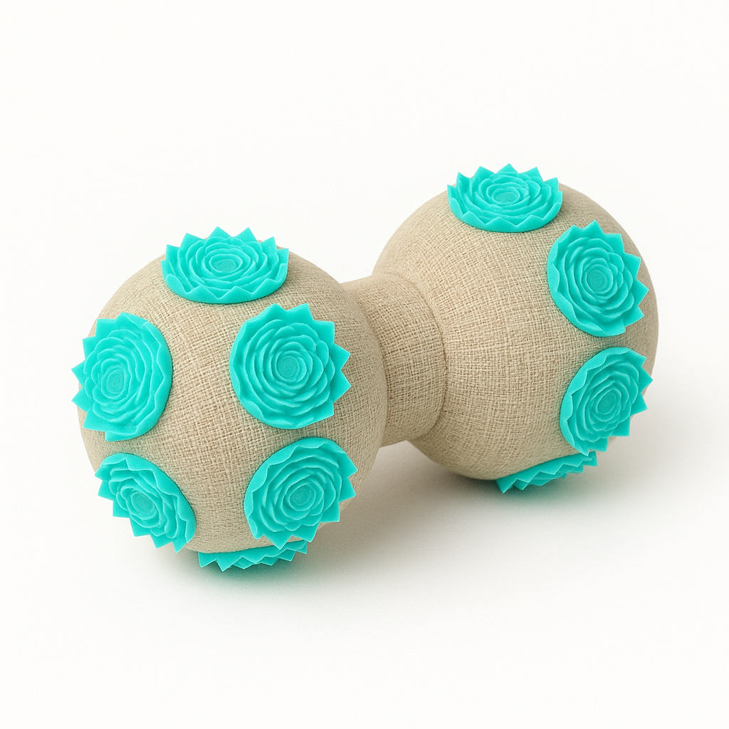 Lotus Dream Trigger-Point-Duoball - Knot Out Doppelkugel für punktgenaue Entspannung entlang der Wirbelsäule, Nacken & Füße.